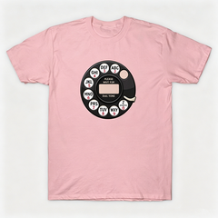 Vintage Rotary Phone Dial Pattern T-Shirt--VINT045