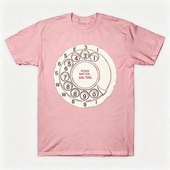 Vintage Rotary Phone Dial Pattern T-Shirt--VINT046