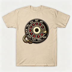 Vintage Rotary Phone Dial Pattern T-Shirt--VINT033