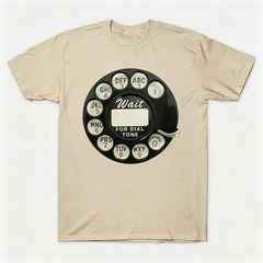 Vintage Rotary Phone Dial Pattern T-Shirt--VINT017