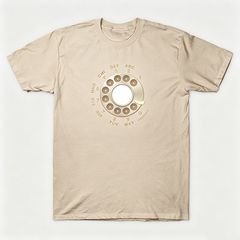 Vintage Rotary Phone Dial Pattern T-Shirt--VINT024