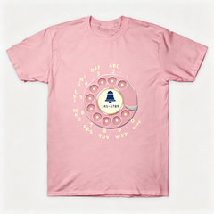 Vintage Rotary Phone Dial Pattern T-Shirt--VINT001
