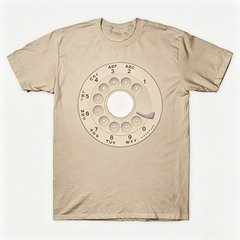 Vintage Rotary Phone Dial Pattern T-Shirt--VINT053