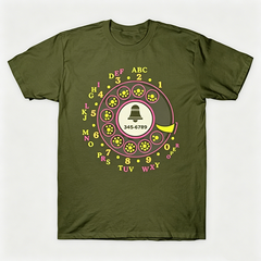 Vintage Rotary Phone Dial Pattern T-Shirt--VINT025