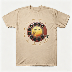 Vintage Rotary Phone Dial Pattern T-Shirt--VINT040