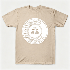 Vintage Rotary Phone Dial Pattern T-Shirt--VINT050
