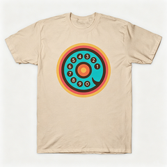 Vintage Rotary Phone Dial Pattern T-Shirt--VINT006