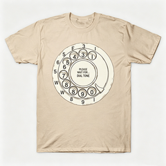 Vintage Rotary Phone Dial Pattern T-Shirt--VINT046