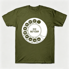 Vintage Rotary Phone Dial Pattern T-Shirt--VINT019