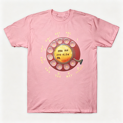 Vintage Rotary Phone Dial Pattern T-Shirt--VINT042