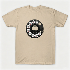 Vintage Rotary Phone Dial Pattern T-Shirt--VINT045