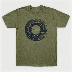 Vintage Rotary Phone Dial Pattern T-Shirt--VINT020