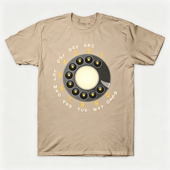 Vintage Rotary Phone Dial Pattern T-Shirt--VINT051