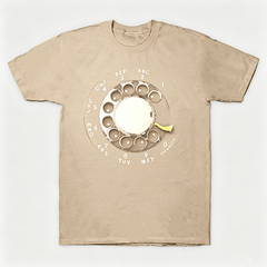 Vintage Rotary Phone Dial Pattern T-Shirt--VINT004