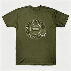 Vintage Rotary Phone Dial Pattern T-Shirt--VINT016