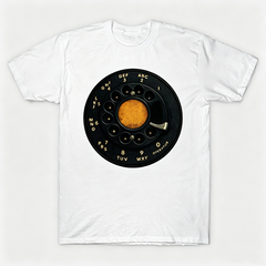 Vintage Rotary Phone Dial Pattern T-Shirt--VINT022