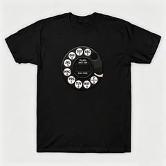 Vintage Rotary Phone Dial Pattern T-Shirt--VINT045