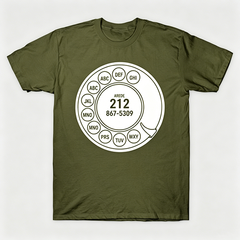 Vintage Rotary Phone Dial Pattern T-Shirt--VINT050