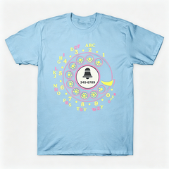 Vintage Rotary Phone Dial Pattern T-Shirt--VINT025