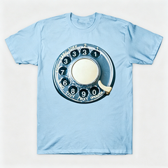 Vintage Rotary Phone Dial Pattern T-Shirt--VINT034