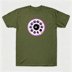 Vintage Rotary Phone Dial Pattern T-Shirt--VINT054