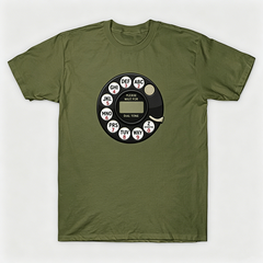 Vintage Rotary Phone Dial Pattern T-Shirt--VINT045