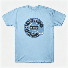 Vintage Rotary Phone Dial Pattern T-Shirt--VINT016