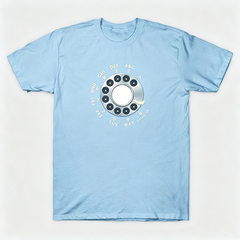 Vintage Rotary Phone Dial Pattern T-Shirt--VINT024