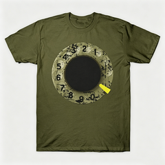 Vintage Rotary Phone Dial Pattern T-Shirt--VINT010