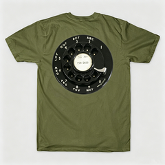 Vintage Rotary Phone Dial Pattern T-Shirt--VINT048