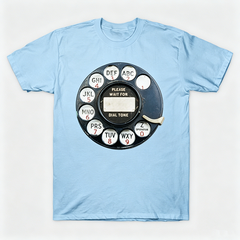 Vintage Rotary Phone Dial Pattern T-Shirt--VINT029
