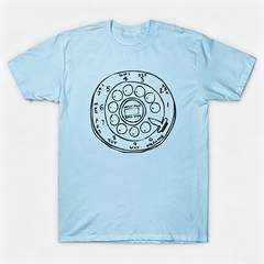 Vintage Rotary Phone Dial Pattern T-Shirt--VINT007