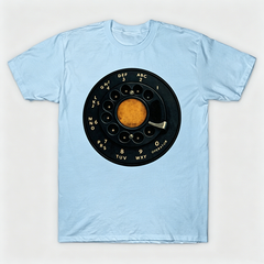 Vintage Rotary Phone Dial Pattern T-Shirt--VINT022