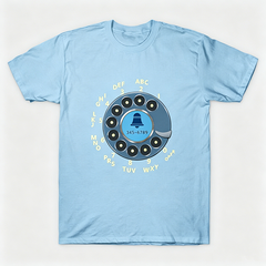 Vintage Rotary Phone Dial Pattern T-Shirt--VINT002
