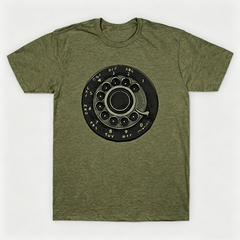 Vintage Rotary Phone Dial Pattern T-Shirt--VINT036