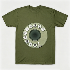 Vintage Rotary Phone Dial Pattern T-Shirt--VINT012