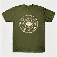 Vintage Rotary Phone Dial Pattern T-Shirt--VINT005