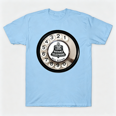 Vintage Rotary Phone Dial Pattern T-Shirt--VINT041