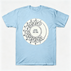 Vintage Rotary Phone Dial Pattern T-Shirt--VINT046