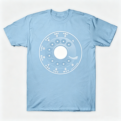 Vintage Rotary Phone Dial Pattern T-Shirt--VINT053
