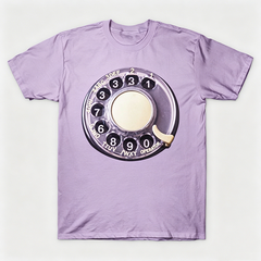 Vintage Rotary Phone Dial Pattern T-Shirt--VINT034