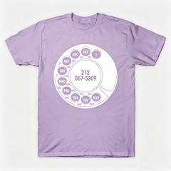 Vintage Rotary Phone Dial Pattern T-Shirt--VINT019