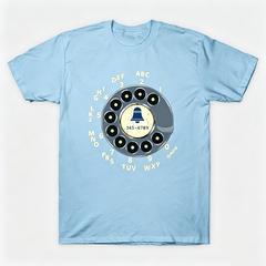 Vintage Rotary Phone Dial Pattern T-Shirt--VINT037