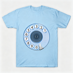 Vintage Rotary Phone Dial Pattern T-Shirt--VINT012