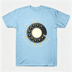 Vintage Rotary Phone Dial Pattern T-Shirt--VINT051