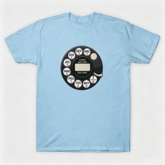 Vintage Rotary Phone Dial Pattern T-Shirt--VINT045