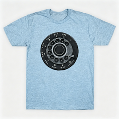 Vintage Rotary Phone Dial Pattern T-Shirt--VINT036