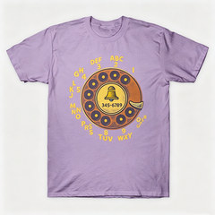 Vintage Rotary Phone Dial Pattern T-Shirt--VINT015