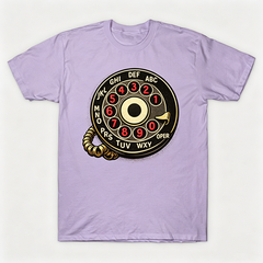 Vintage Rotary Phone Dial Pattern T-Shirt--VINT033