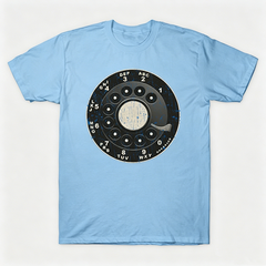 Vintage Rotary Phone Dial Pattern T-Shirt--VINT055